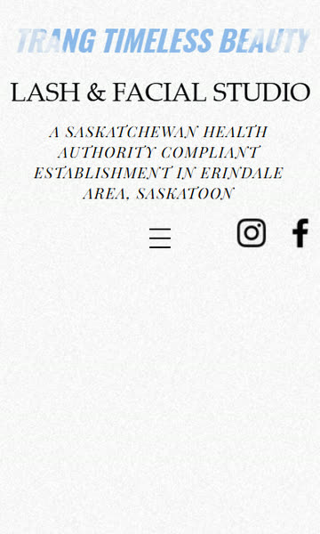Website Trang Timeless Beauty trên điện thoại, giao diện trước đây